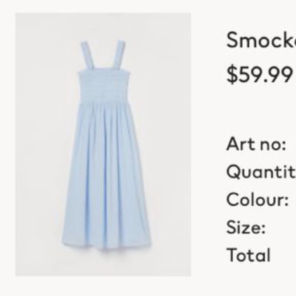 H&M smocked Bodice Dress